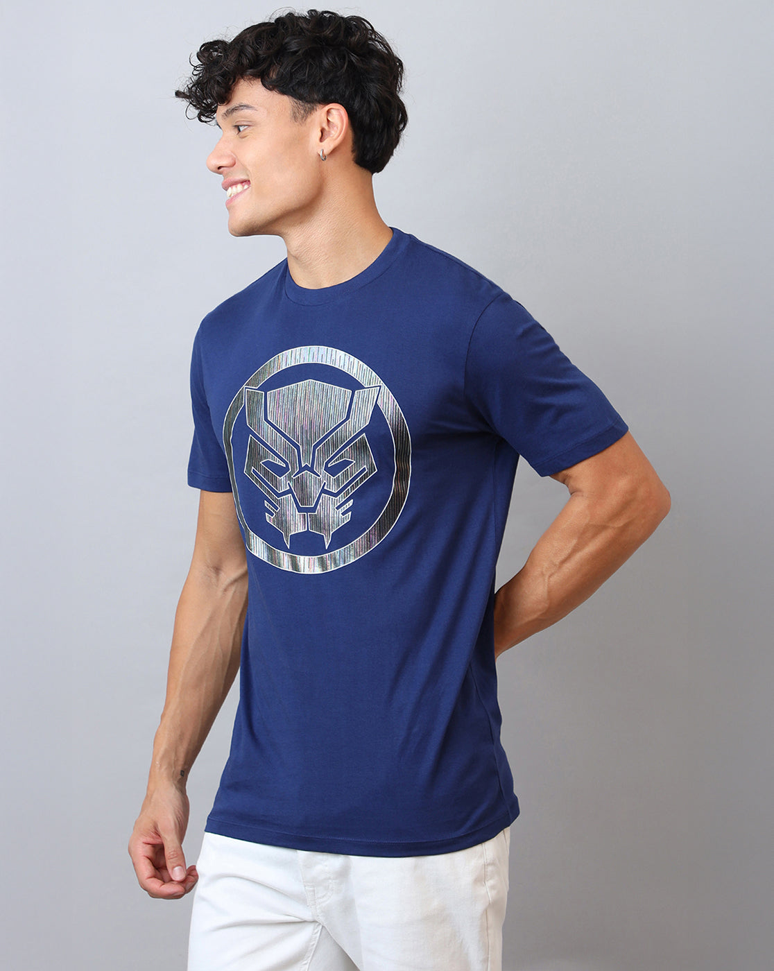 Black Panther Printed Regular Fit Tshirt For Men