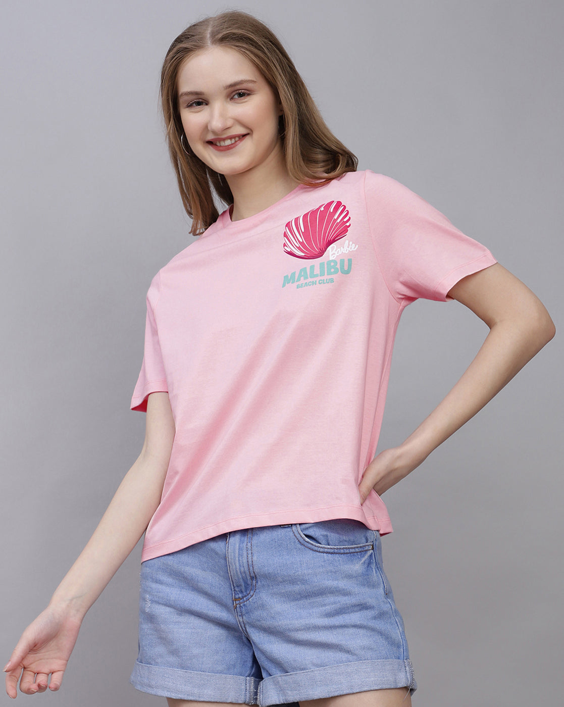 Barbie Printed Regular Fit Tshirt For Women