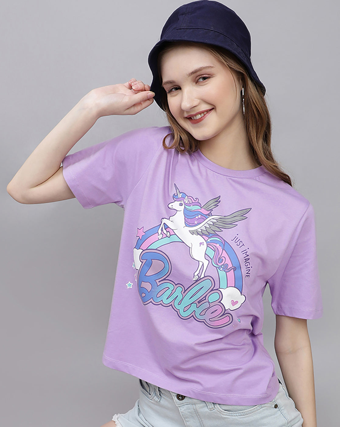 Barbie Printed Regular Fit Tshirt For Women