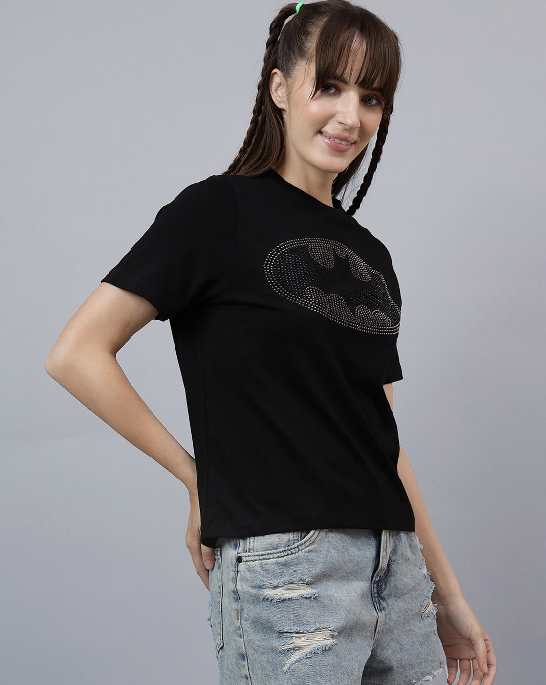 Batman Printed Regular Fit Tshirt For Women