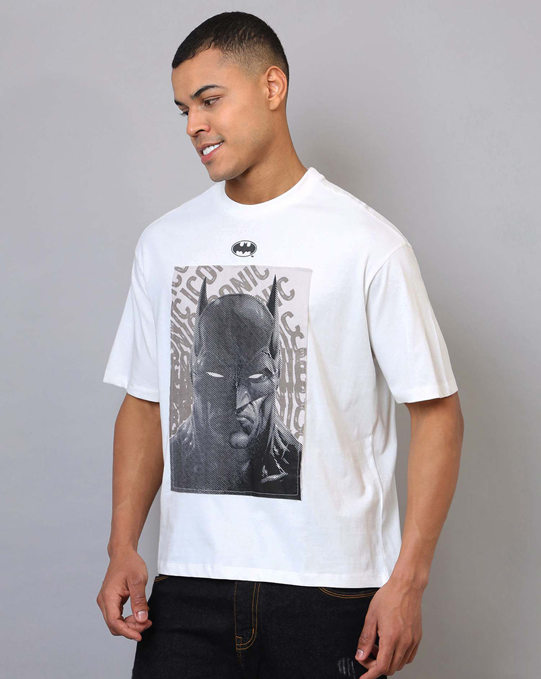 Batman Stitched Patch Oversized Tshirt Men