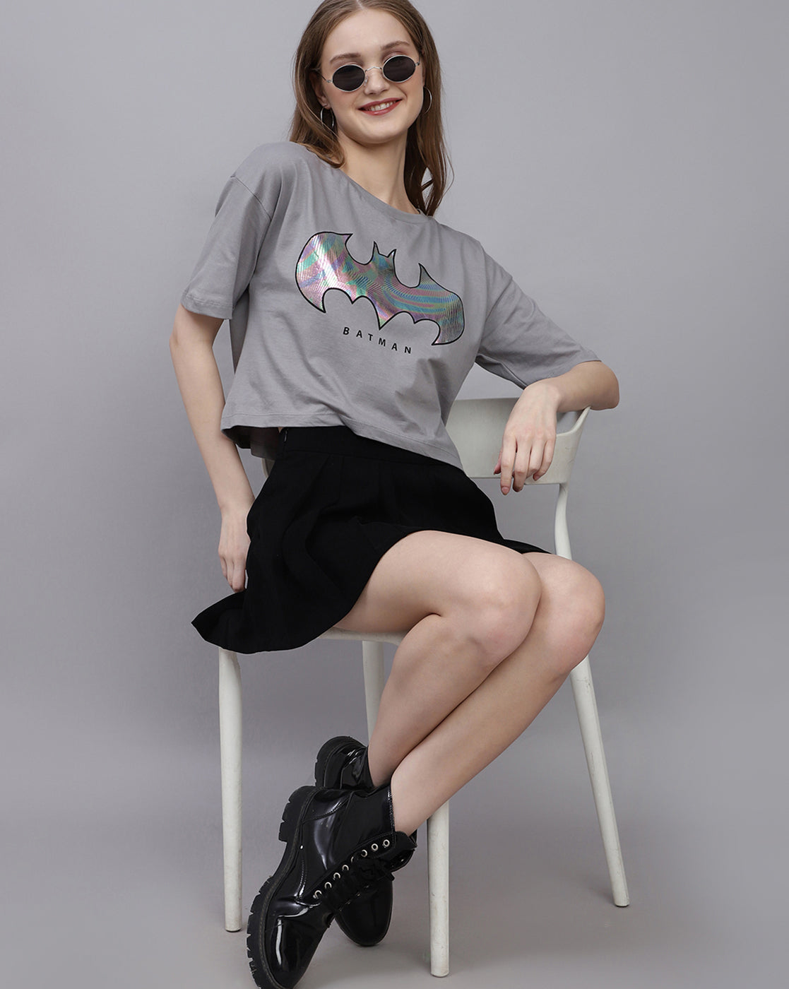 Batman Printed Boxy Fit Tshirt For Women
