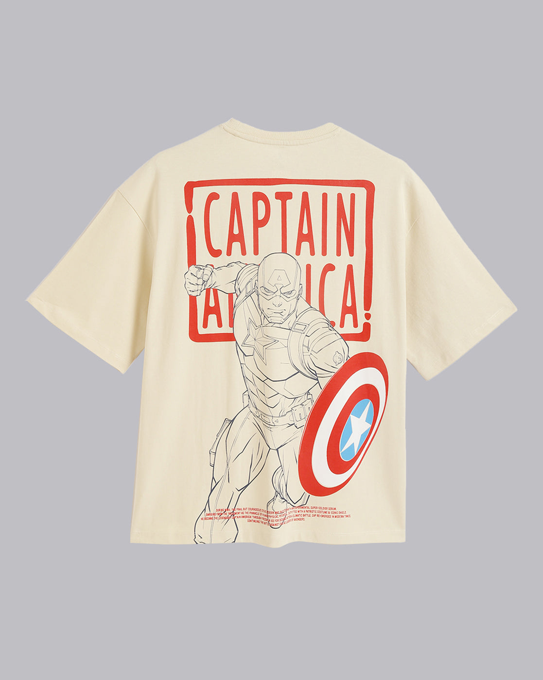 Captain America Beige Oversized Tshirt Men