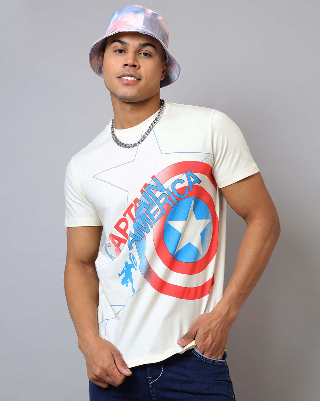 Captain America Printed Regular Fit Tshirt For Men