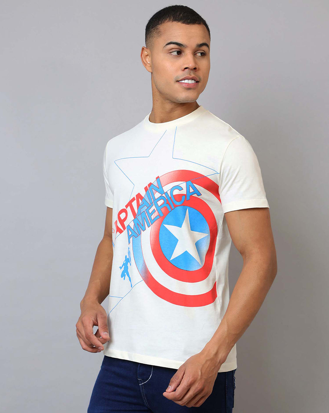 Captain America Printed Regular Fit Tshirt For Men