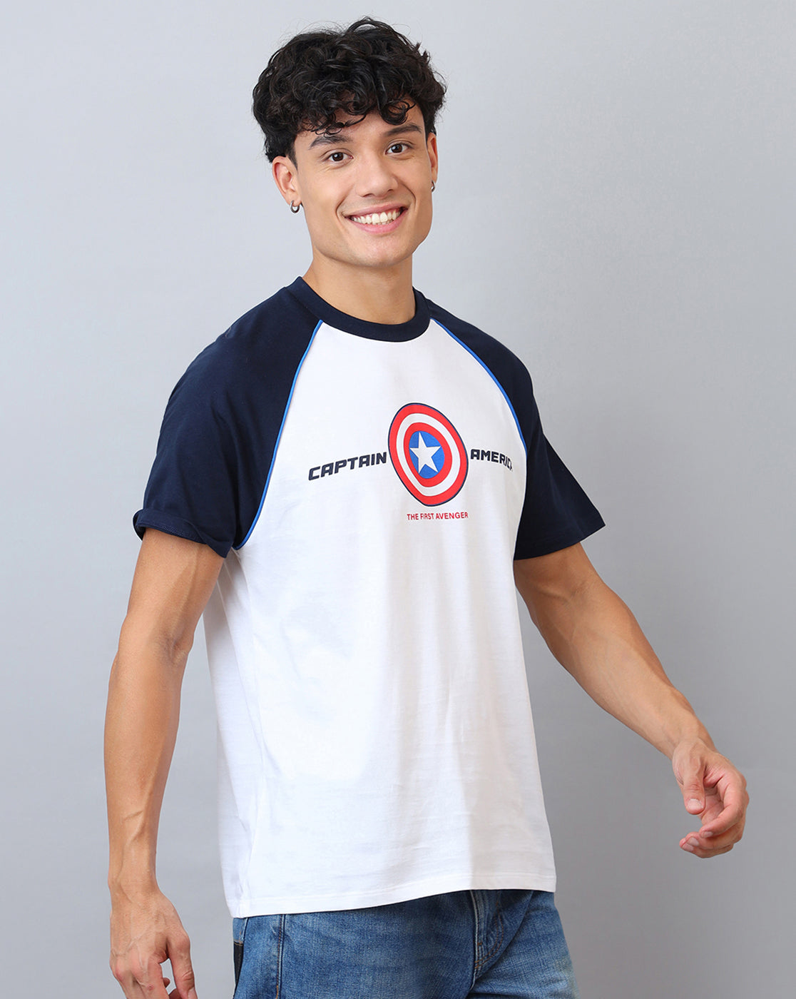 Captain America Printed Regular Fit Tshirt For Men