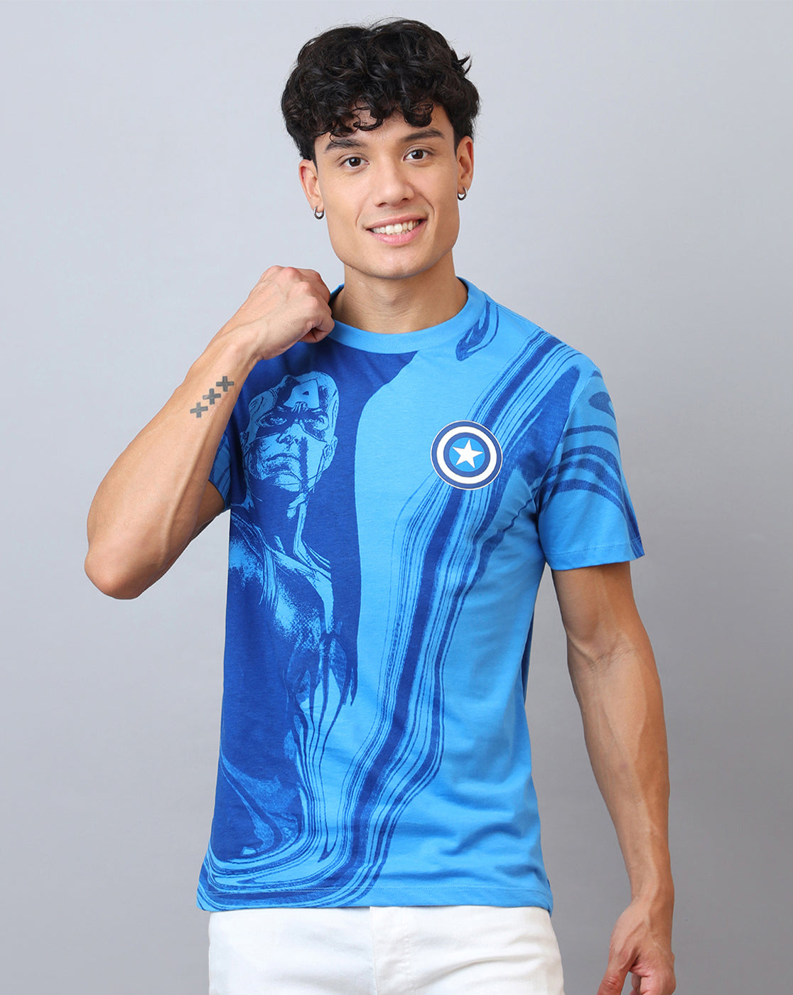 Captain America Printed Regular Fit Tshirt For Men