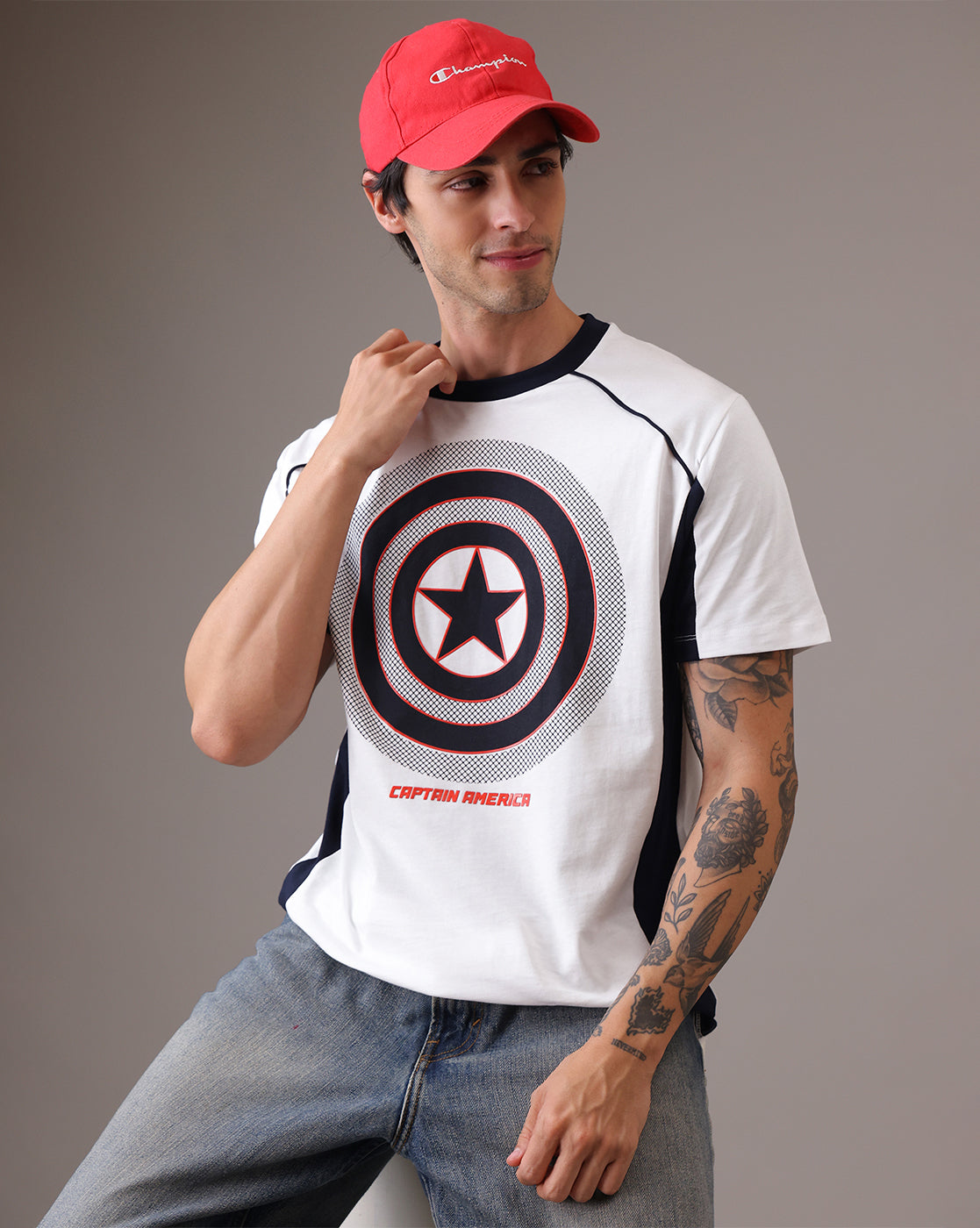 Captain America Relaxed Fit Tshirt Men