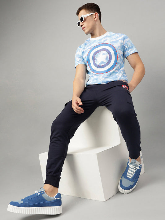 Captain America Printed  T-Shirt & Joggers Co-Ords Set For Men