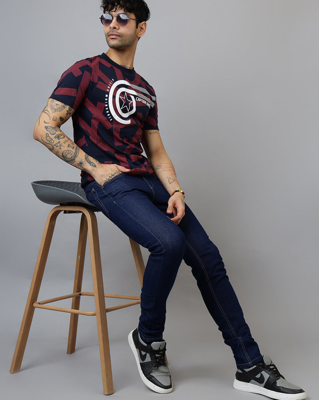 Captain America Printed Regular Fit Tshirt For Men