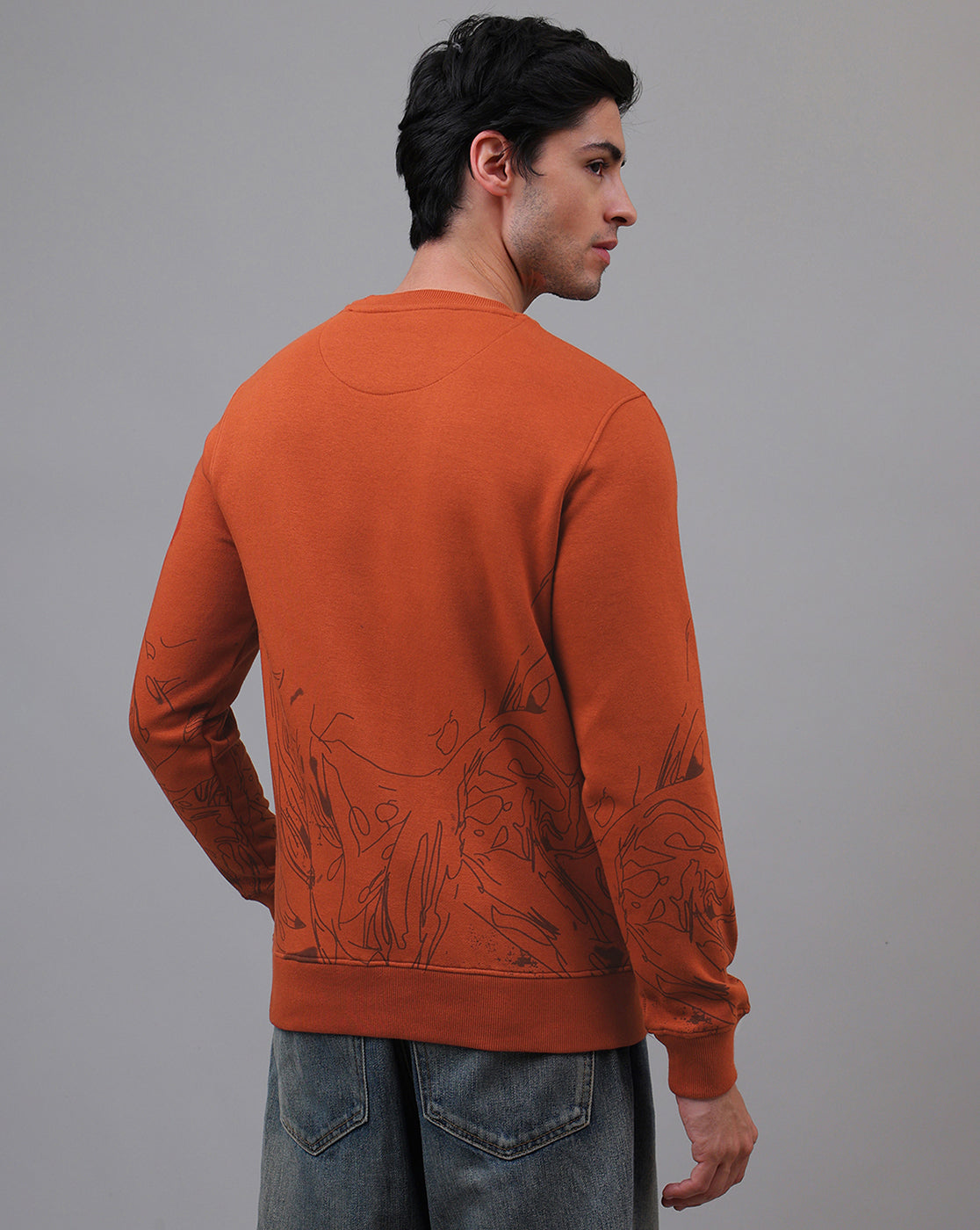 Dragon Ball Z: Goku Anime Printed Regular Fit Brown Sweatshirt For Men