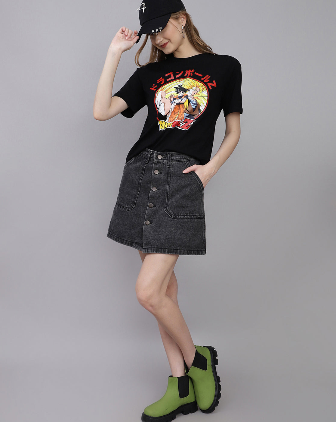 Dragon Ball Z Printed Regular Fit Tshirt For Women