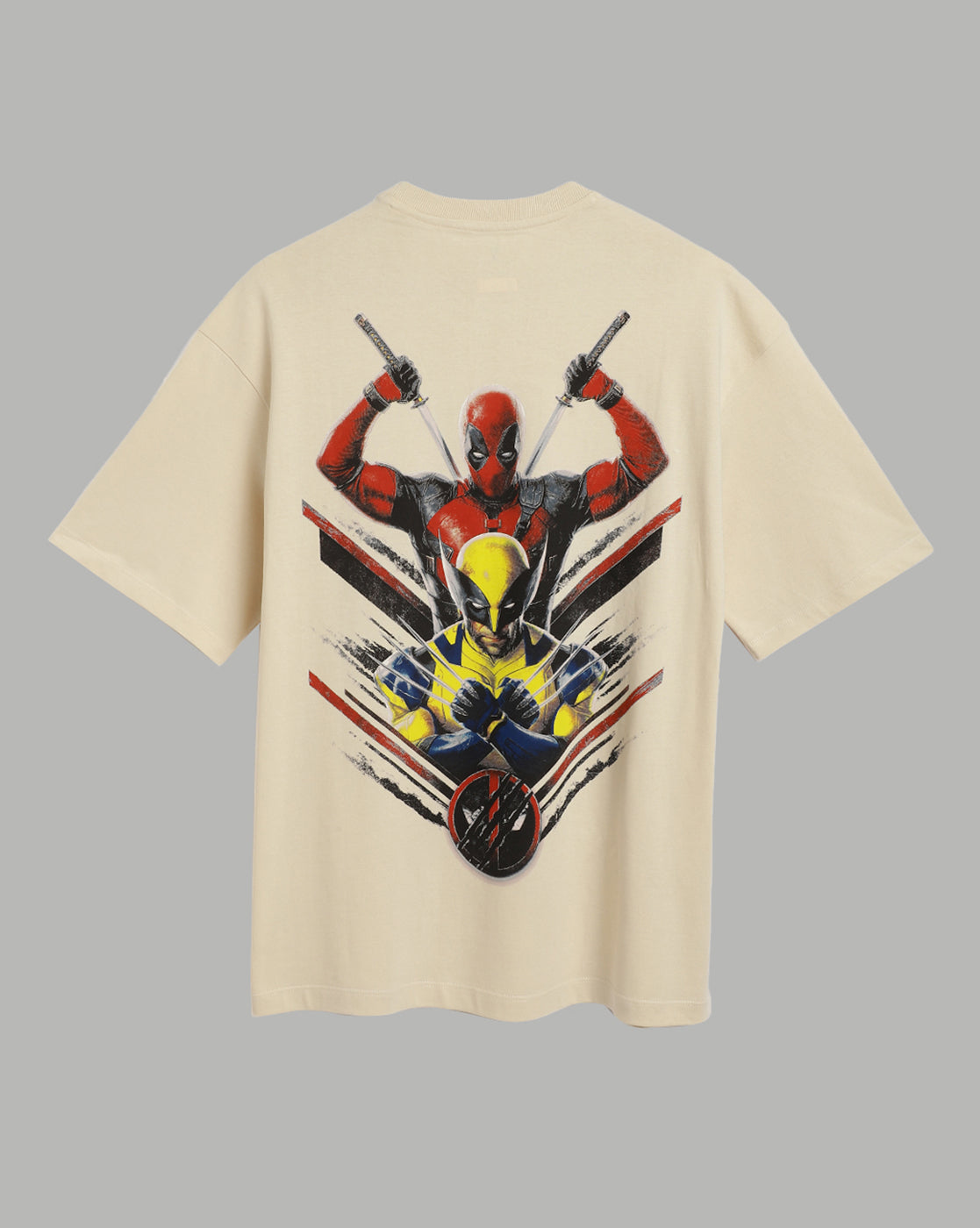 Deadpool & Wolverine Beige Oversized Tshirt Men