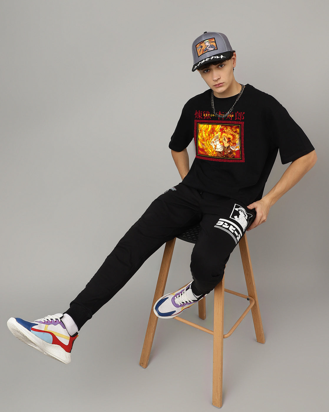 Demon Slayer Kyojuro Rengoku Oversized Tshirt Men