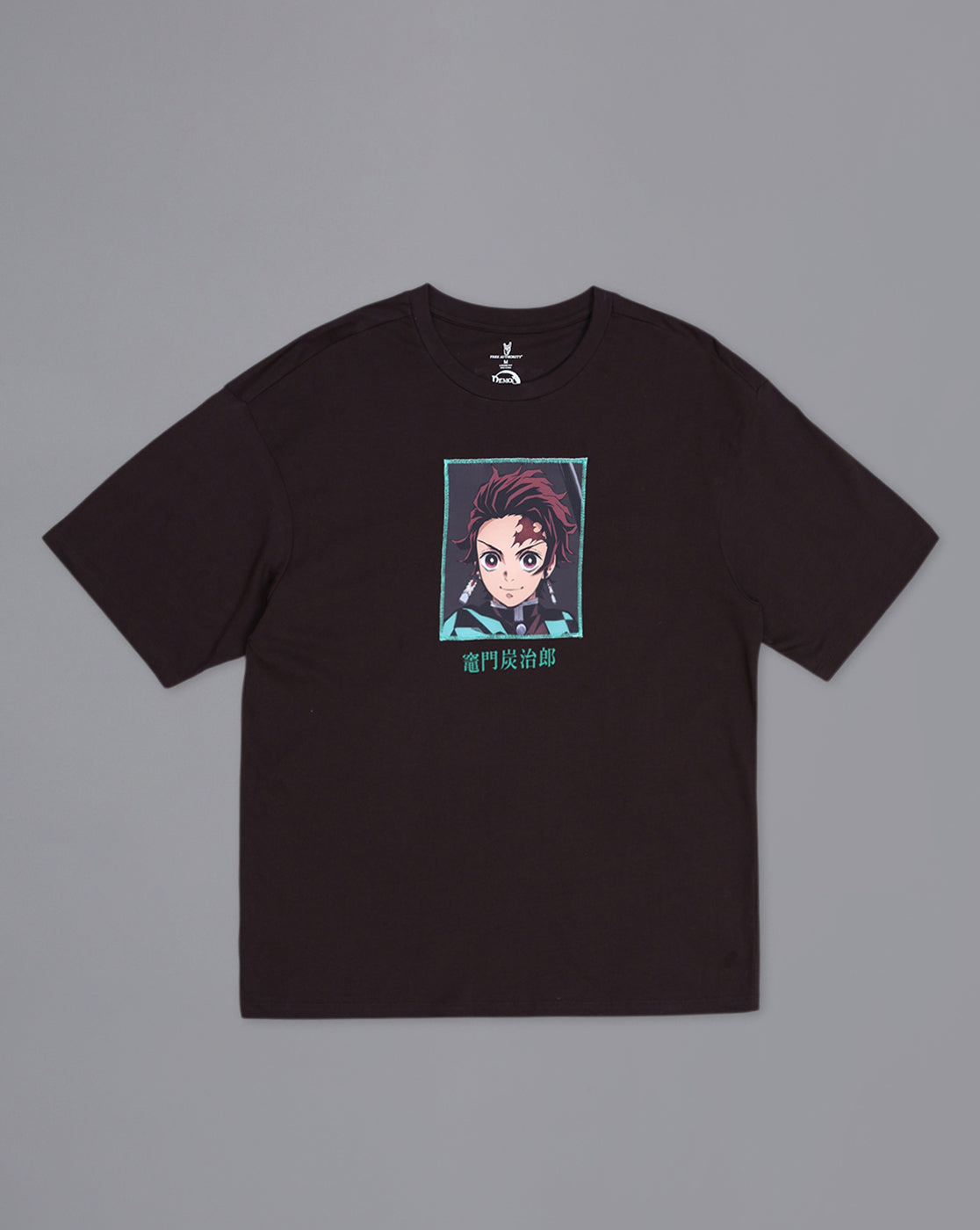 Demon Slayer: Tanjiro Anime Printed Pure Cotton Brown Oversized Tshirt For Men