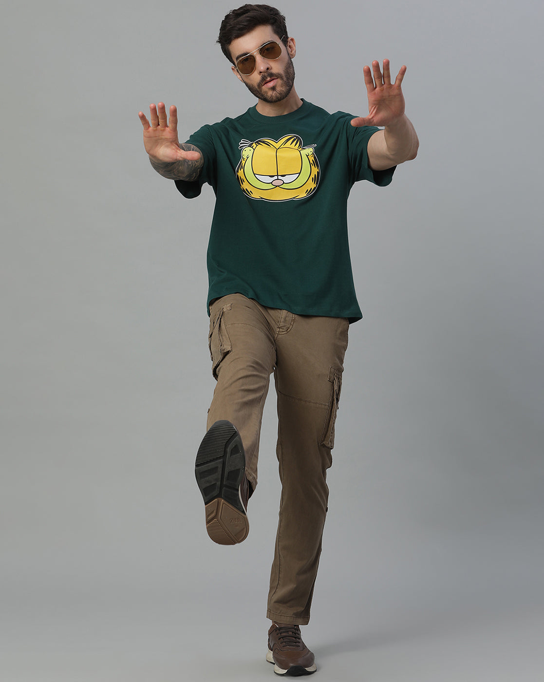 Garfield Green Oversized Tshirt Men