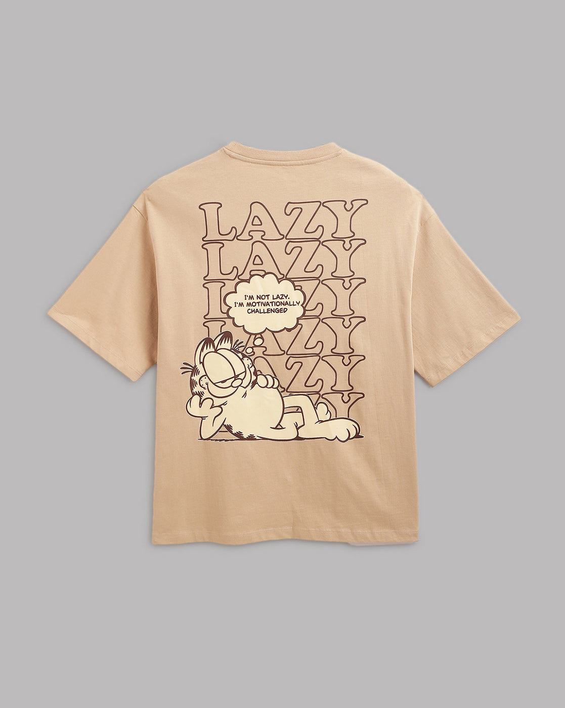 Garfield Lazy Beige Oversized Tshirt Men