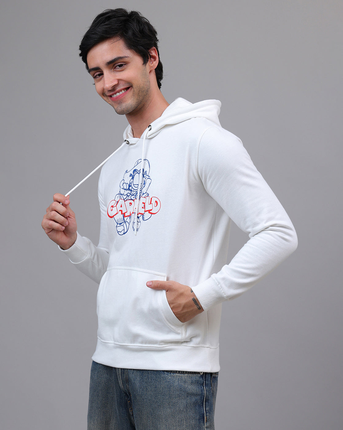 Garfield Printed Regular Fit Hoodie For Men