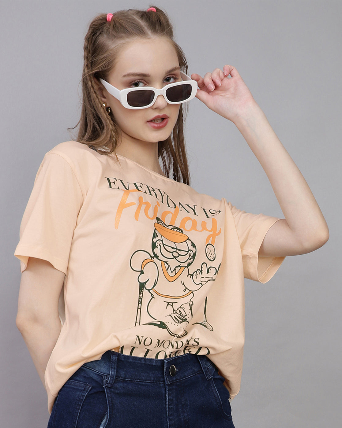 Garfield Printed Oversized Tshirt For Women
