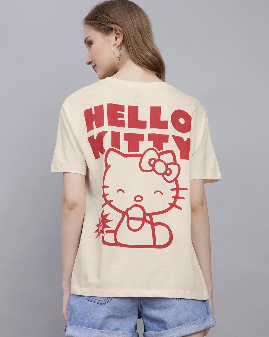 Hello Kitty Printed Oversized Tshirt For Women