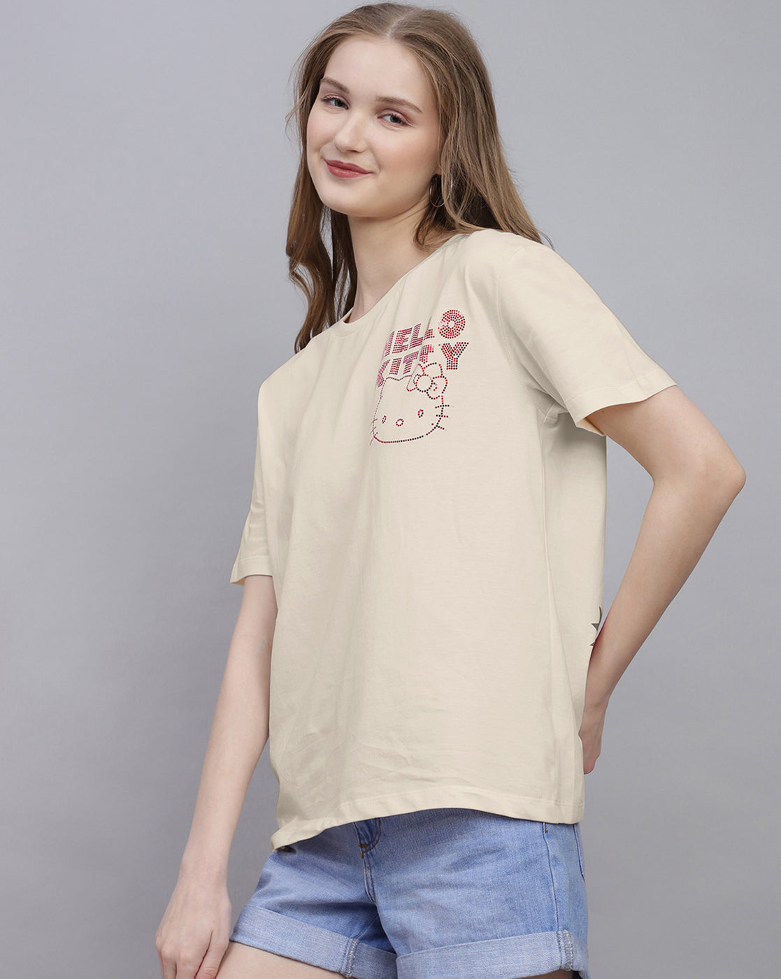 Hello Kitty Printed Oversized Tshirt For Women
