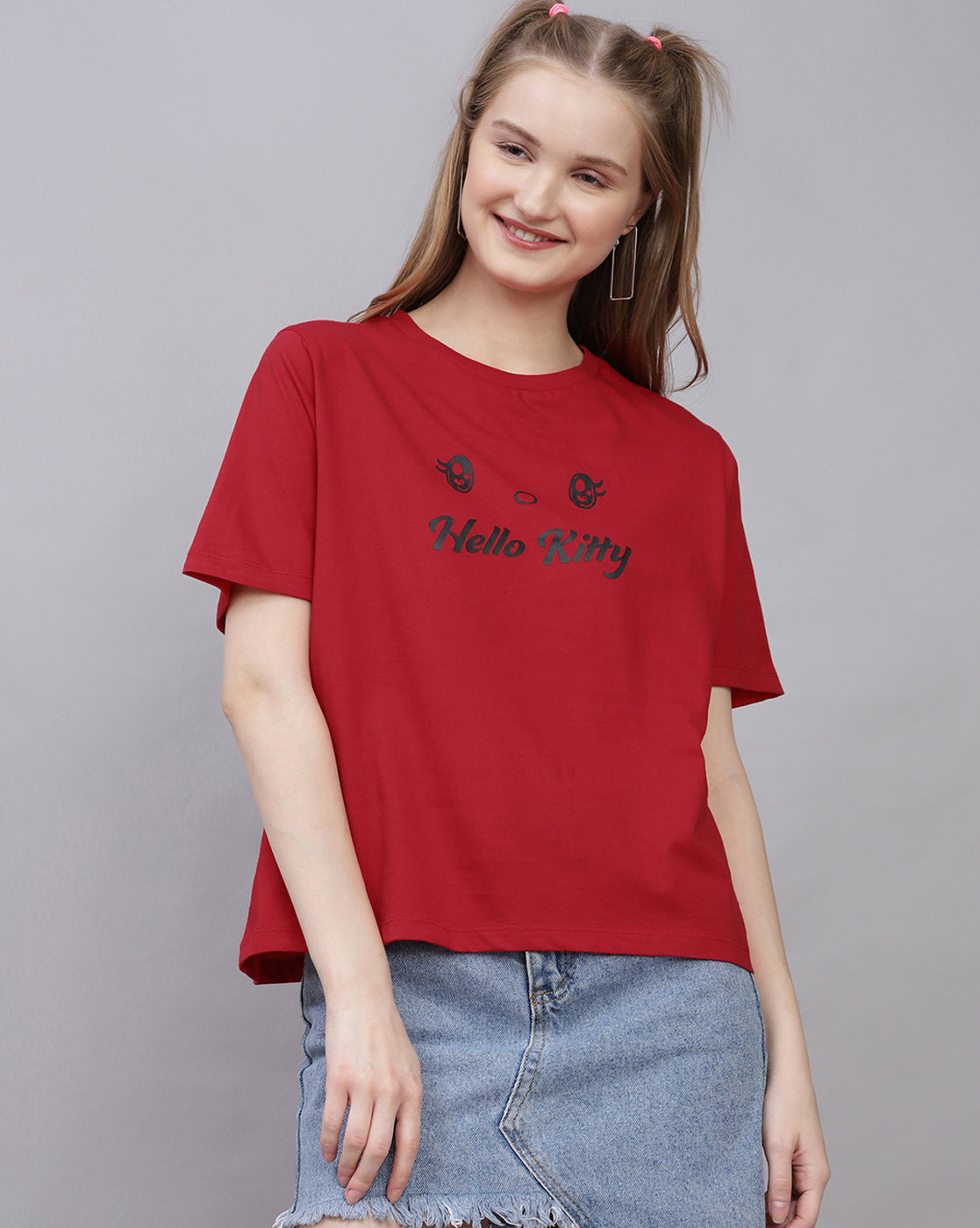 Hello Kitty Printed Oversized Tshirt For Women
