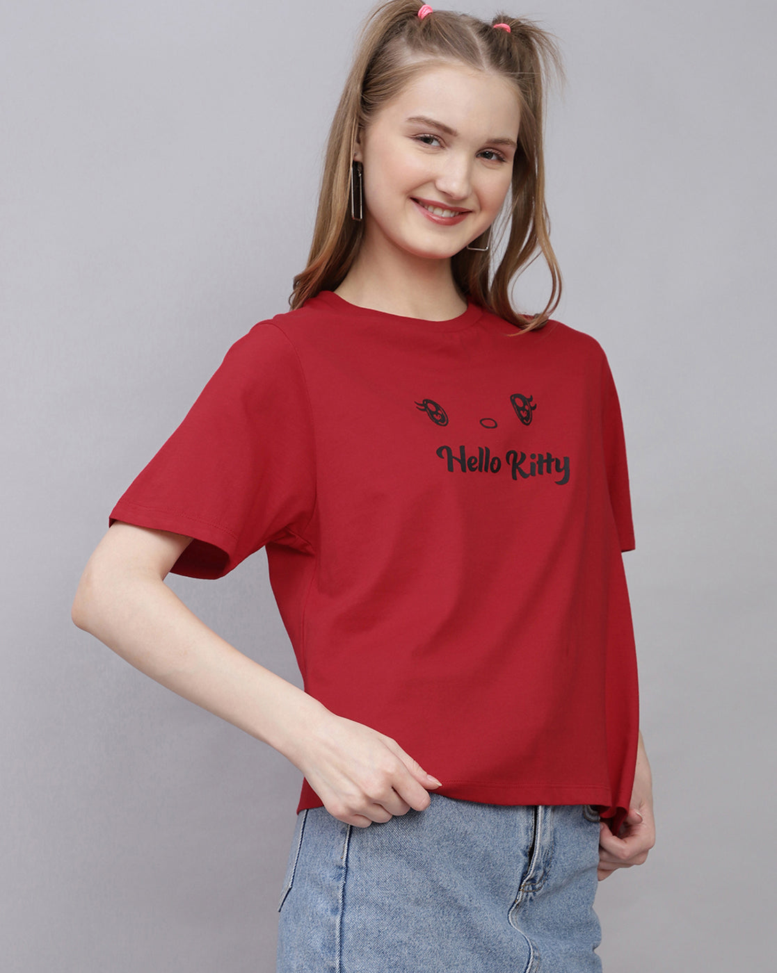 Hello Kitty Printed Oversized Tshirt For Women
