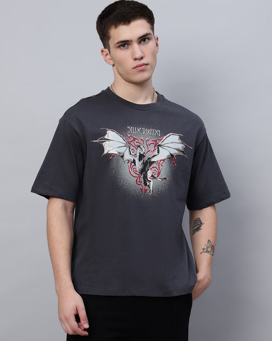 House Of The Dragon Grey Oversized Tshirt Men