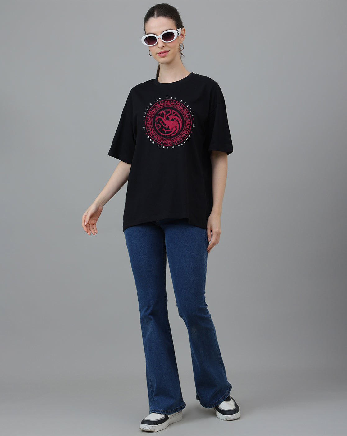 House Of Dragon Printed Oversized Tshirt For Women