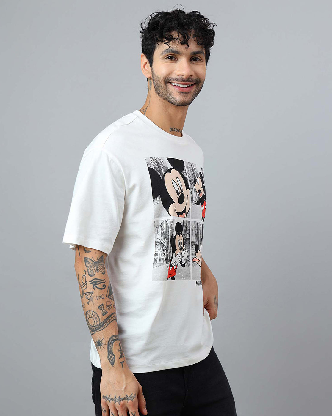 Mickey & Friends Printed Oversized Tshirt For Men