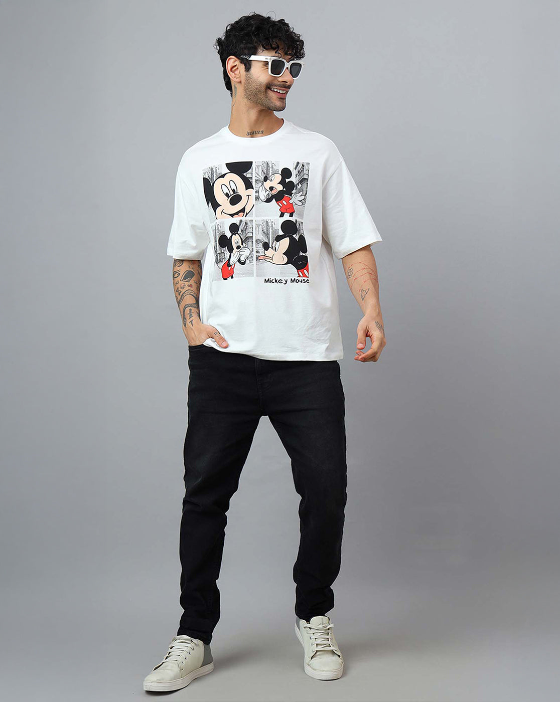 Mickey & Friends Printed Oversized Tshirt For Men
