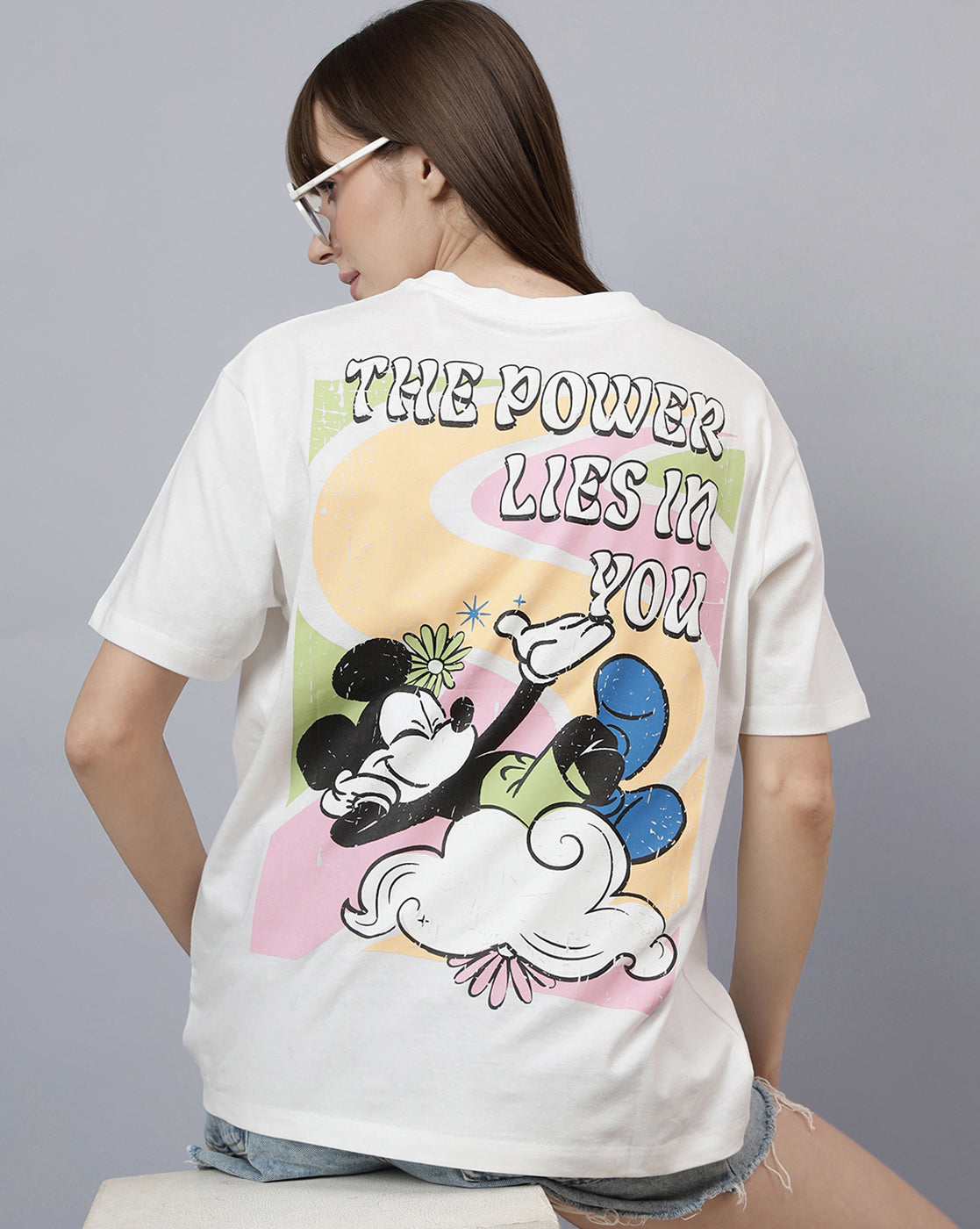 Mickey & Friends Printed Oversized Tshirt For Women