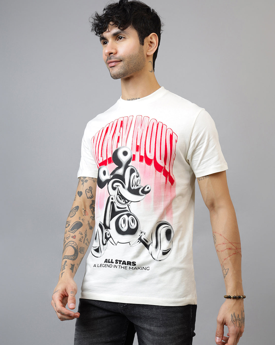 Mickey & Friends Printed Regular Fit Tshirt For Men