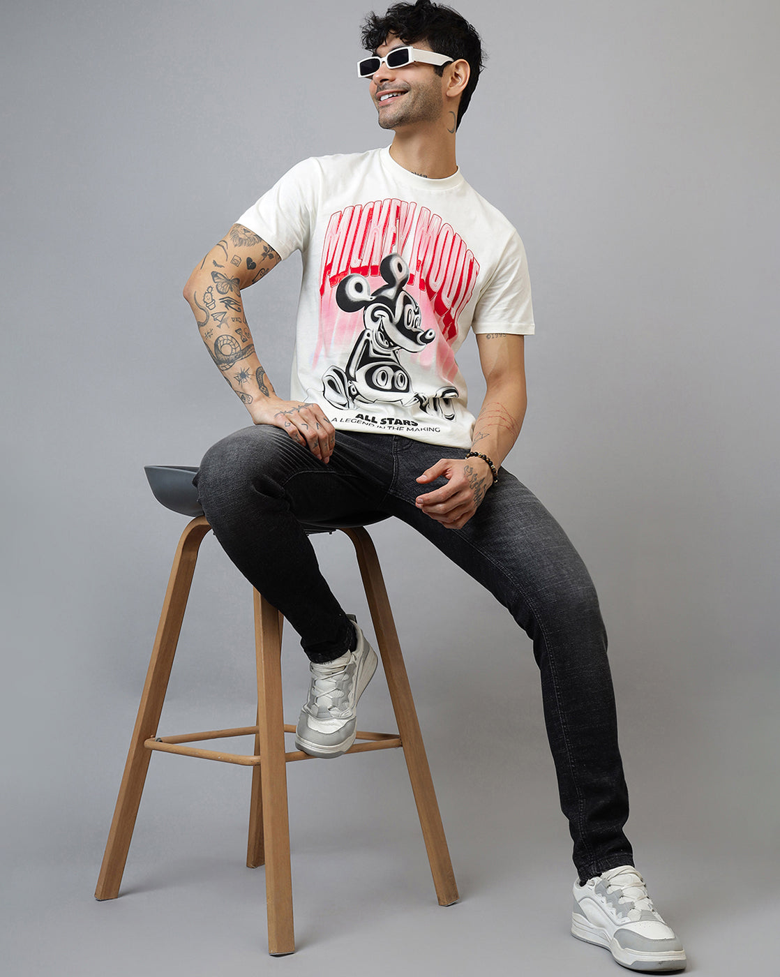 Mickey & Friends Printed Regular Fit Tshirt For Men