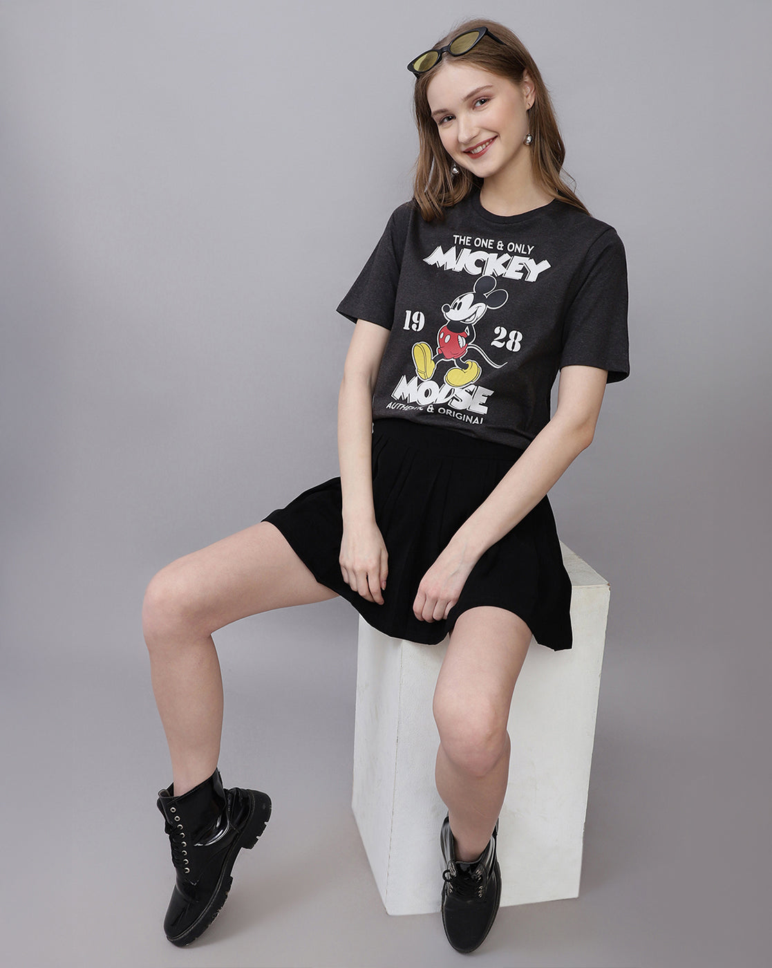 Mickey & Friends Printed Regular Fit Tshirt For Women