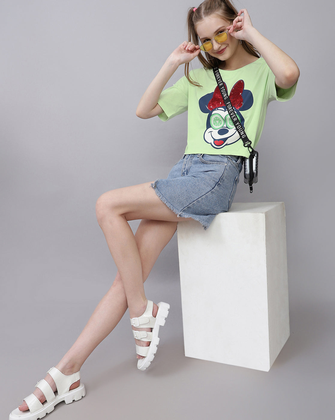 Mickey & Friends Printed Boxy Fit Tshirt For Women