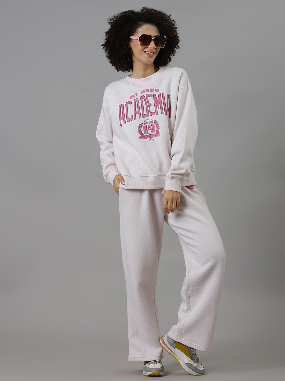 My Hero Academia Printed Sweatshirt & Joggers Co-Ords Set For Women
