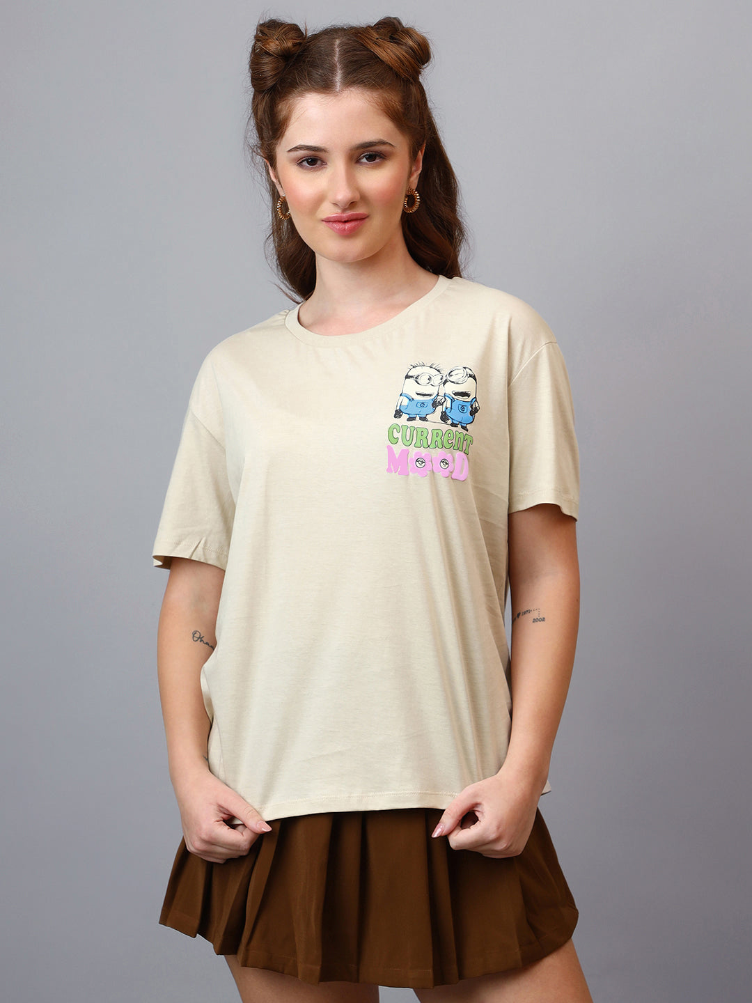 Minions Printed Oversized Tshirt For Women