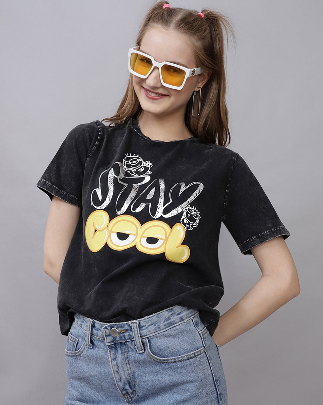 Minions Printed Regular Fit Tshirt For Women