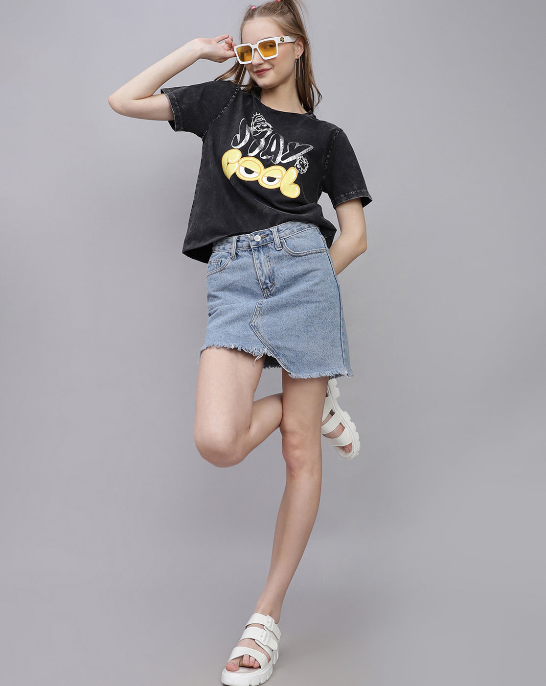Minions Printed Regular Fit Tshirt For Women