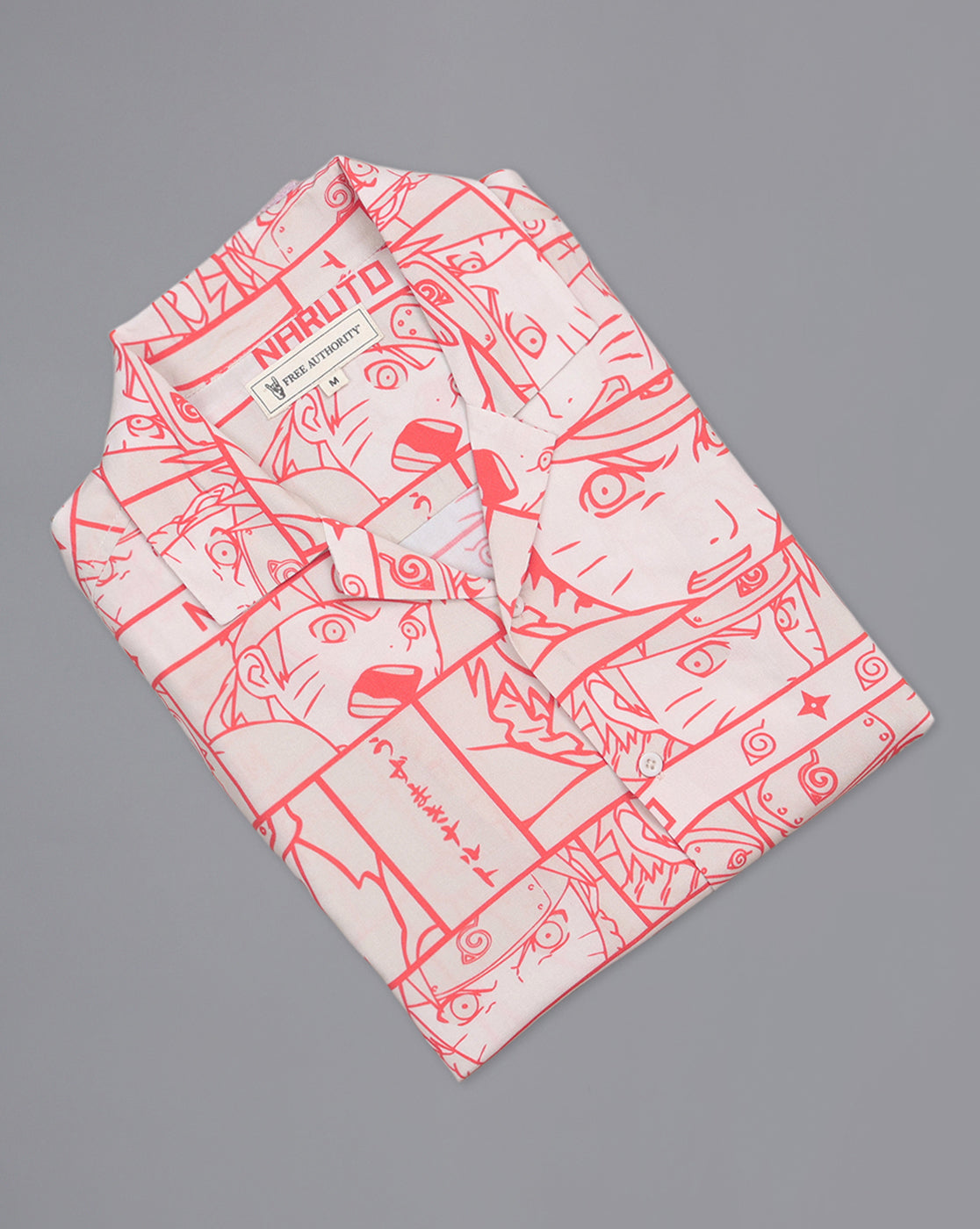 Naruto Anime Printed Regular Fit Rayon Beige Shirt For Men