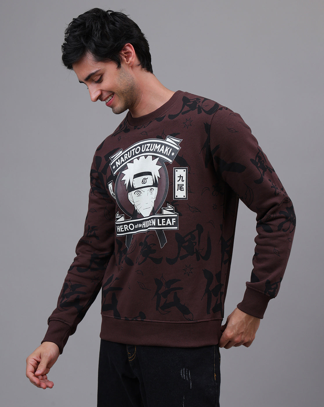 Naruto Printed Regular Fit Sweatshirt For Men