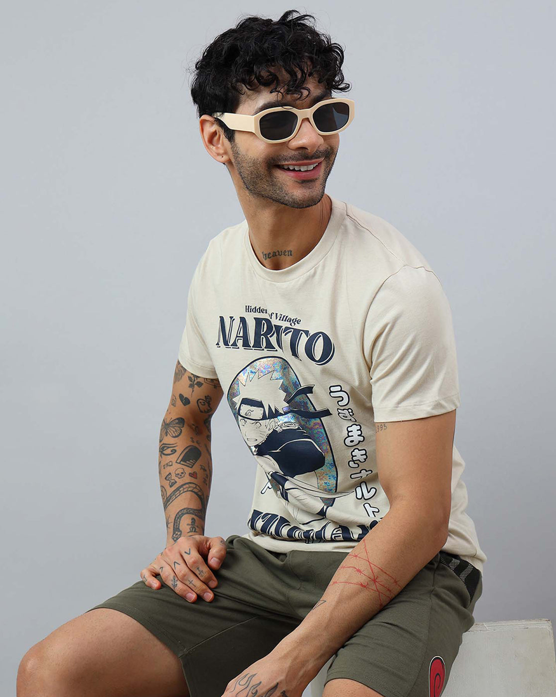 Naruto Printed Regular Fit Tshirt For Men