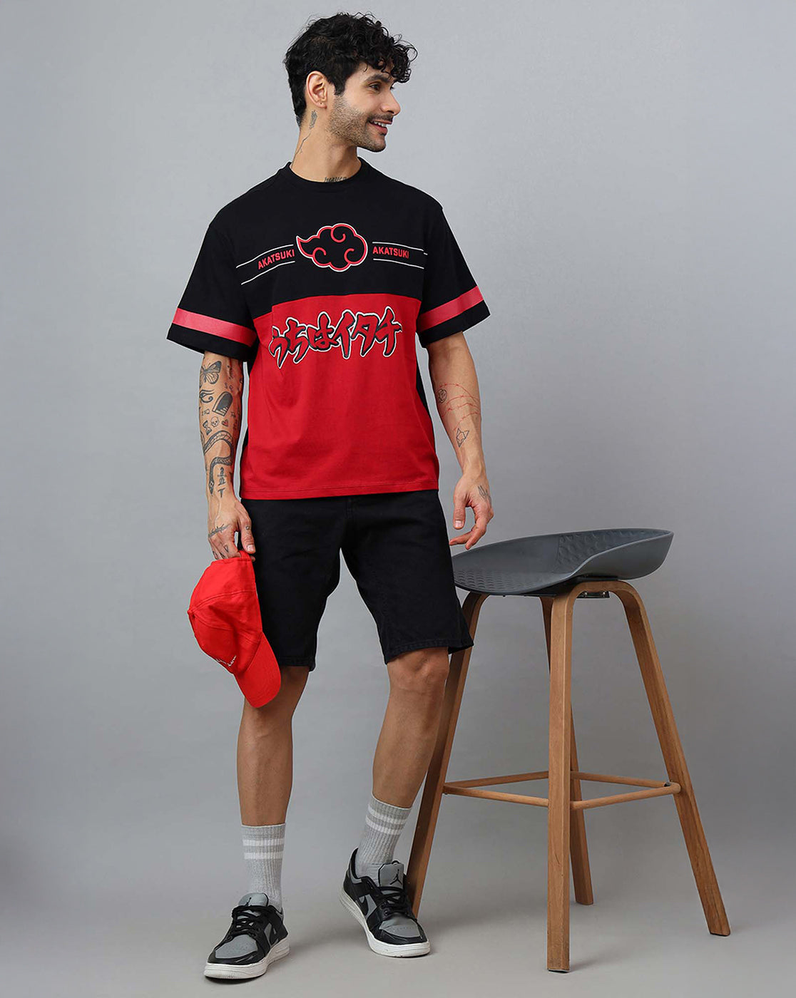 Naruto Printed Oversized Tshirt For Men
