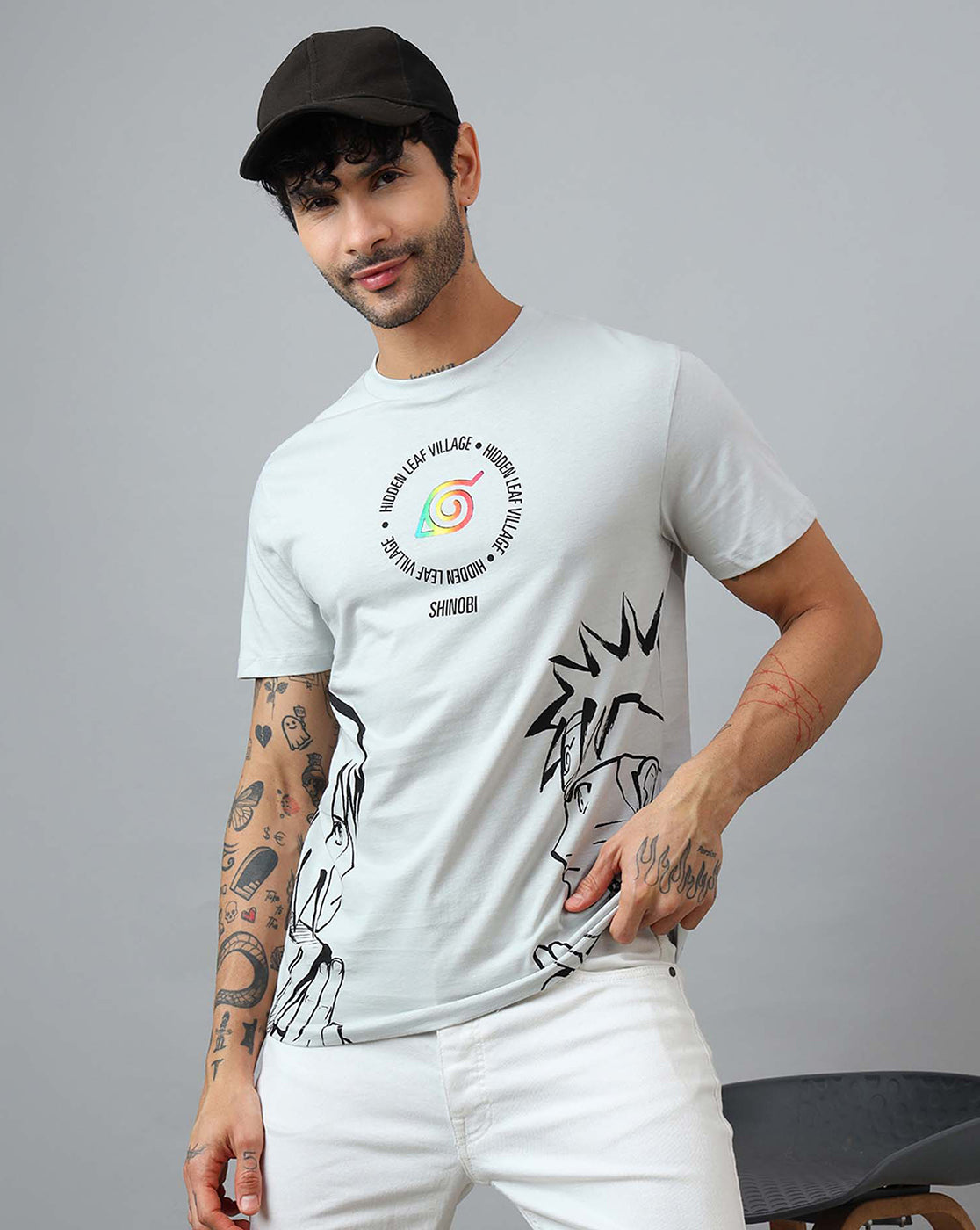 Naruto Printed Regular Fit Tshirt For Men