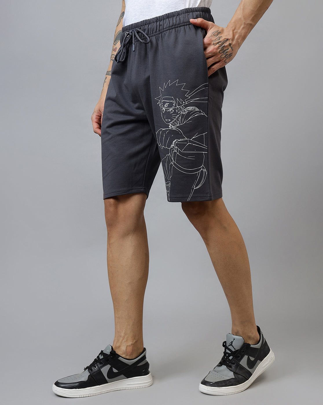 Naruto Printed Regular Fit Shorts For Men