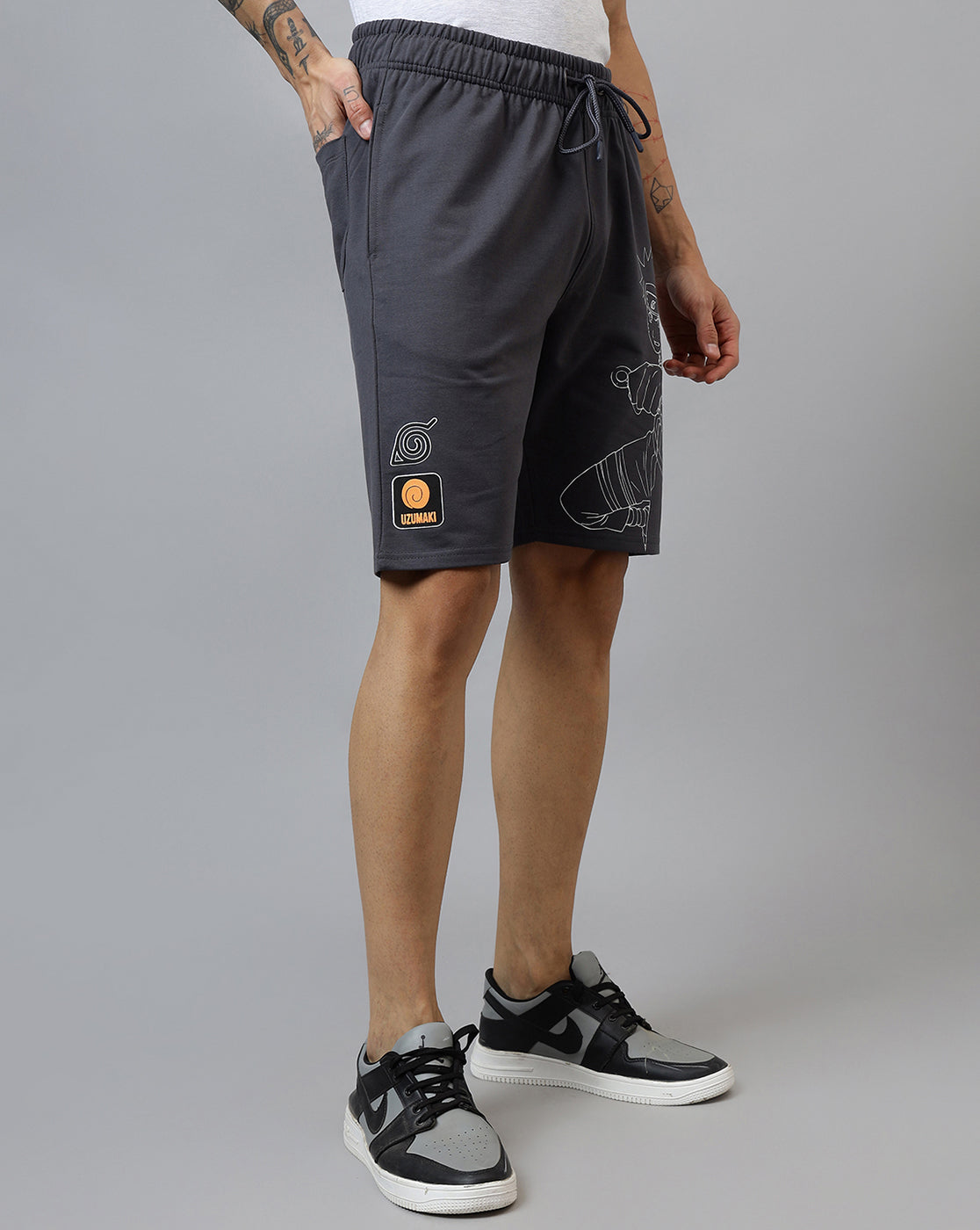 Naruto Printed Regular Fit Shorts For Men