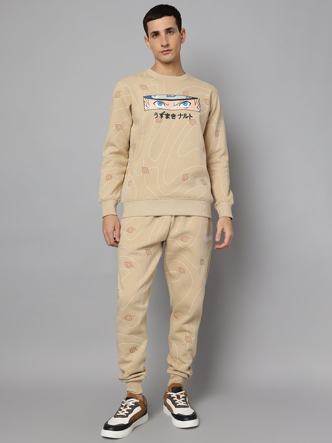 Naruto Printed Sweatshirt & Joggers Co-Ords Set For Men