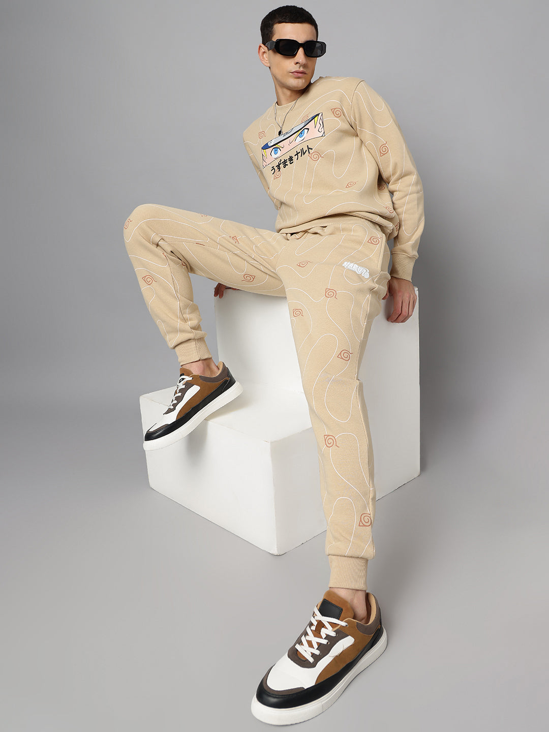 Naruto Printed Sweatshirt & Joggers Co-Ords Set For Men