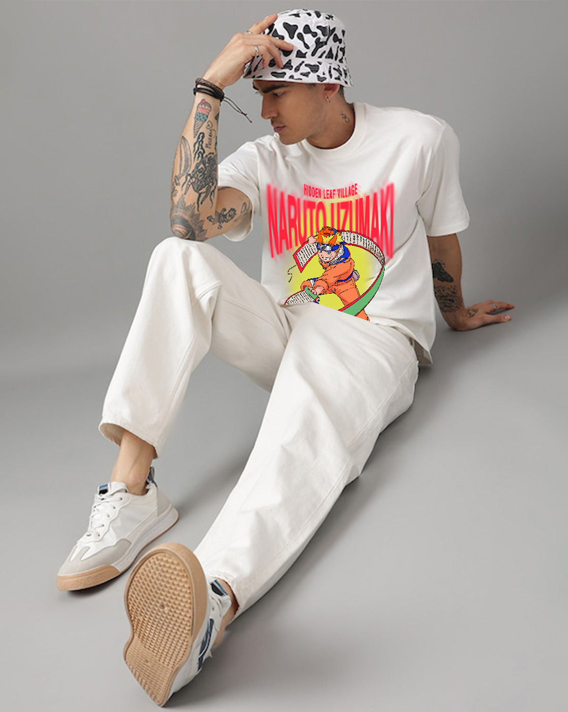 Naruto Hidden Leaf Village Oversized Tshirt Men